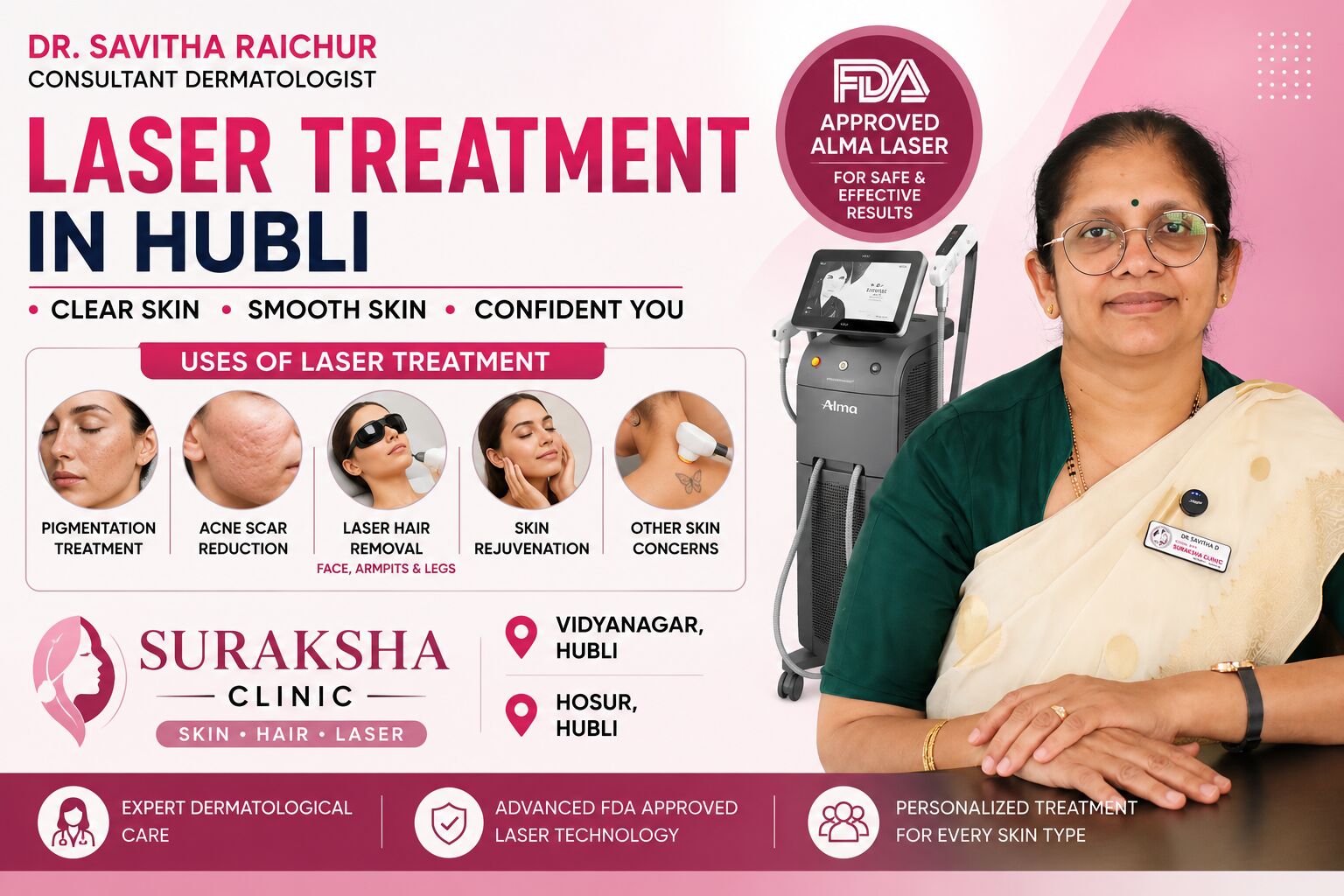 Laser Treatment & Laser Hair Removal in Hubli | Dermatologist in Hubli 